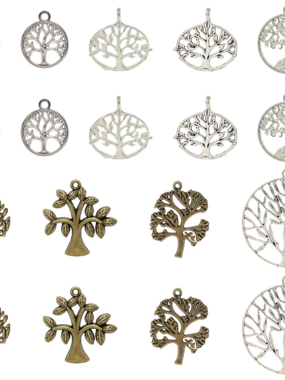 Pack of 45 Alloy Tree of Life Charms Pendents Jewelry Findings for Making Bracel - Picture 2 of 9